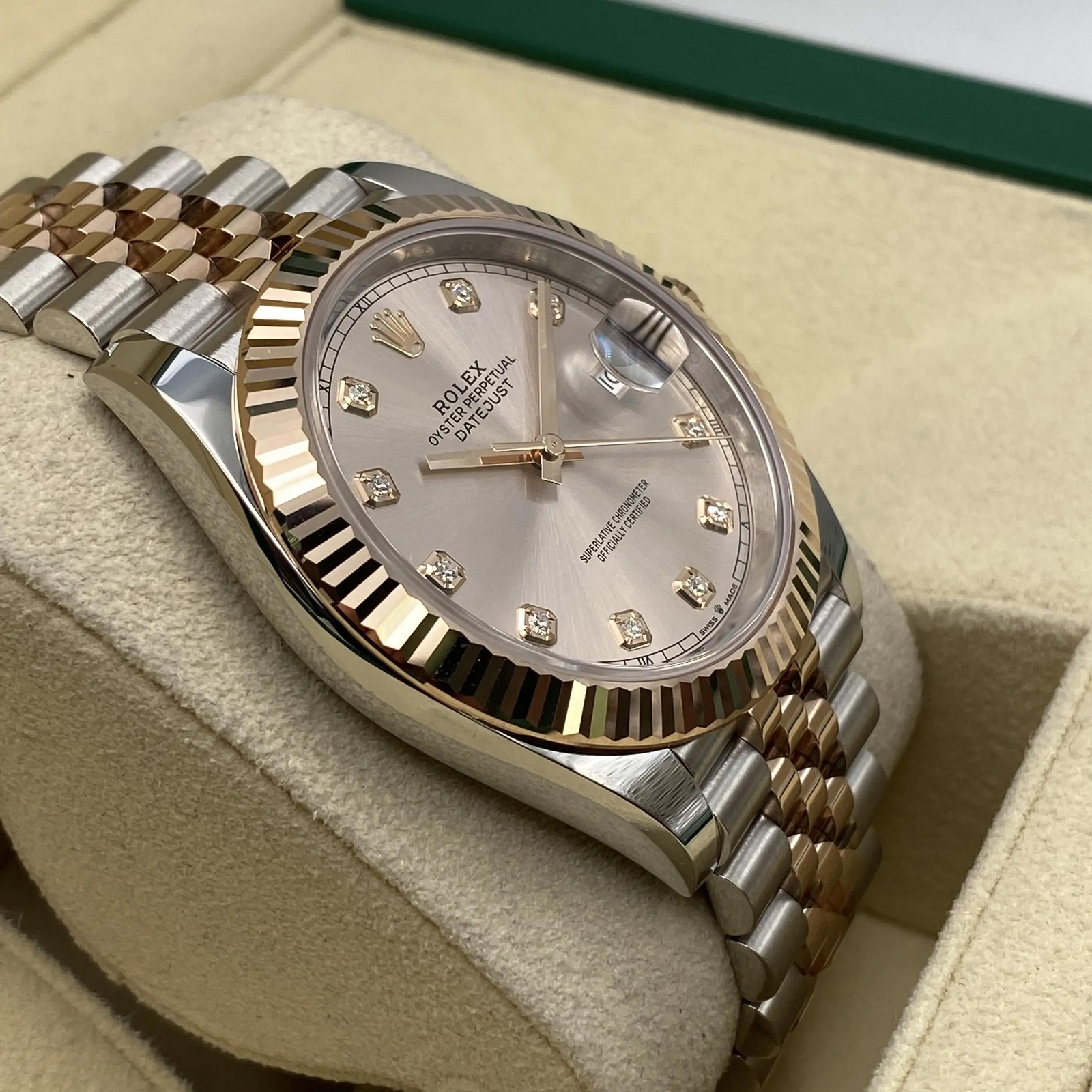 Rolex Datejust 41 126331 18k Everose Gold Steel Sundust Dial Watch B&P 2026 image 4