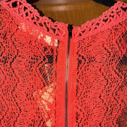 A’REVE Anthropologie NWT Sleeveless Embroidered Coral Lace Dress Boho M Coverup - Picture 7 of 8