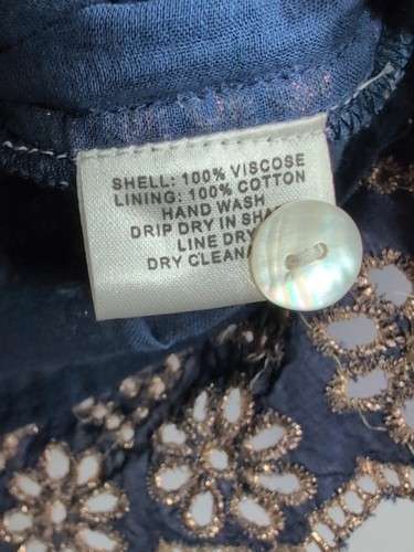 Ruby Yaya Sardinia Jacket/Shirt Blue & Gold Embellished Medium - Picture 7 of 10