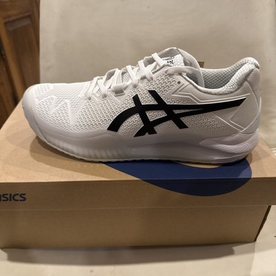 Asics Gel Resolution 8 Me'n Size 7 White Black Tennis Shoes white black