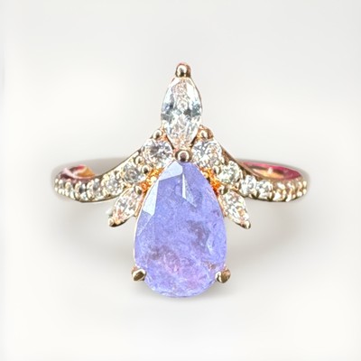 Bomb Party Ring Size 5, RBP8209  Lost Without You  Lavender Fluorite/Rose Gold