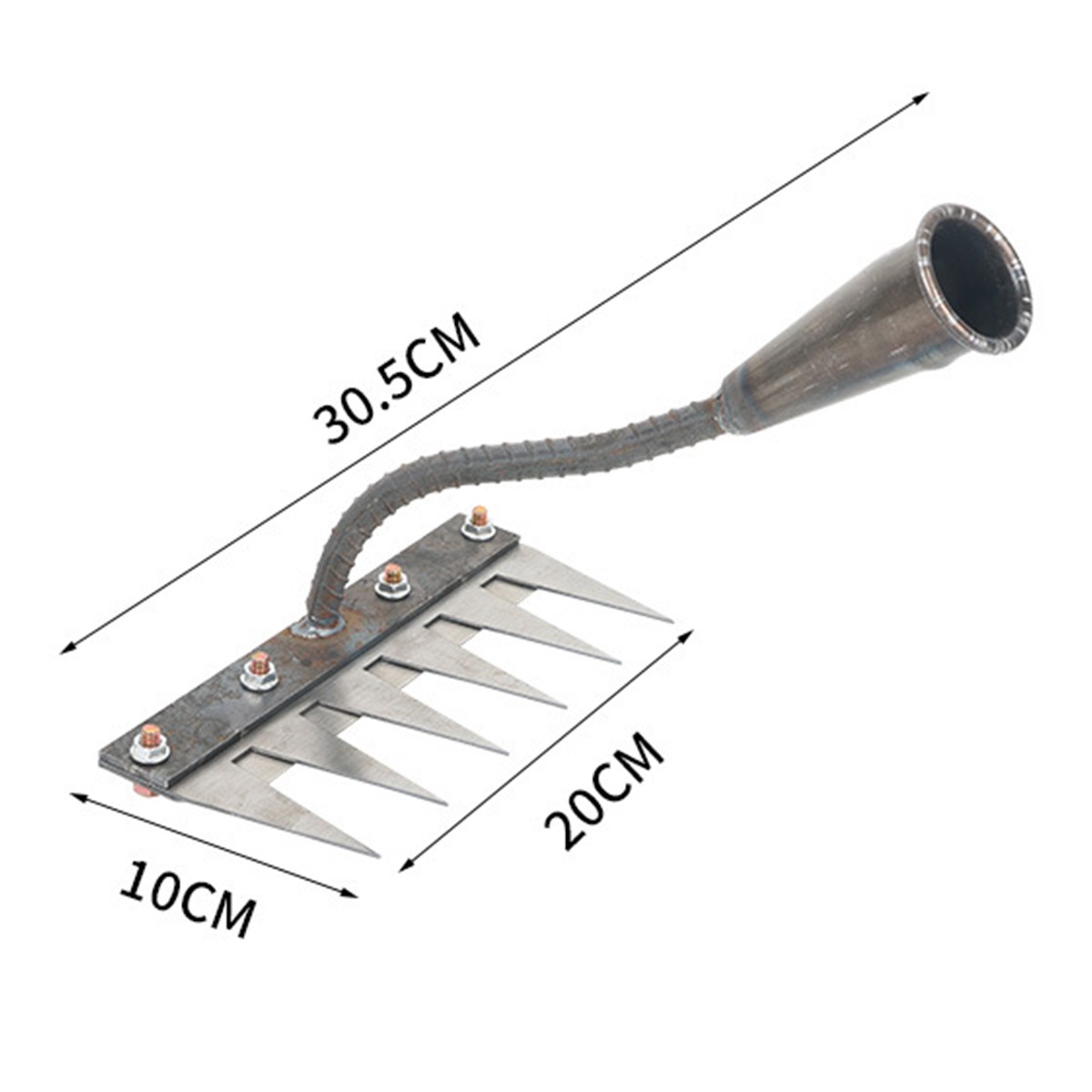 6 Teeth Carbon Steel Garden Weeding Rake, Garden Rakes Metal Heavy Duty