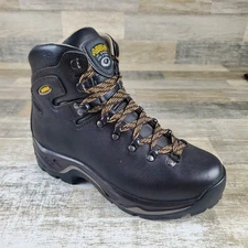 Asolo TPS 535 LTH V EVO Womens Hiking Shoes Sz 8 Black Leather Lace Up Mid Top