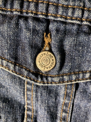 Vintage 70s Lee Floral Button Blue Denim Jacket Men’s 2XL!! - Picture 5 of 9