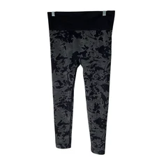 AnyBody Leggings Jacquard Smoothing A554197 Black Camo Plus Size XL NEW