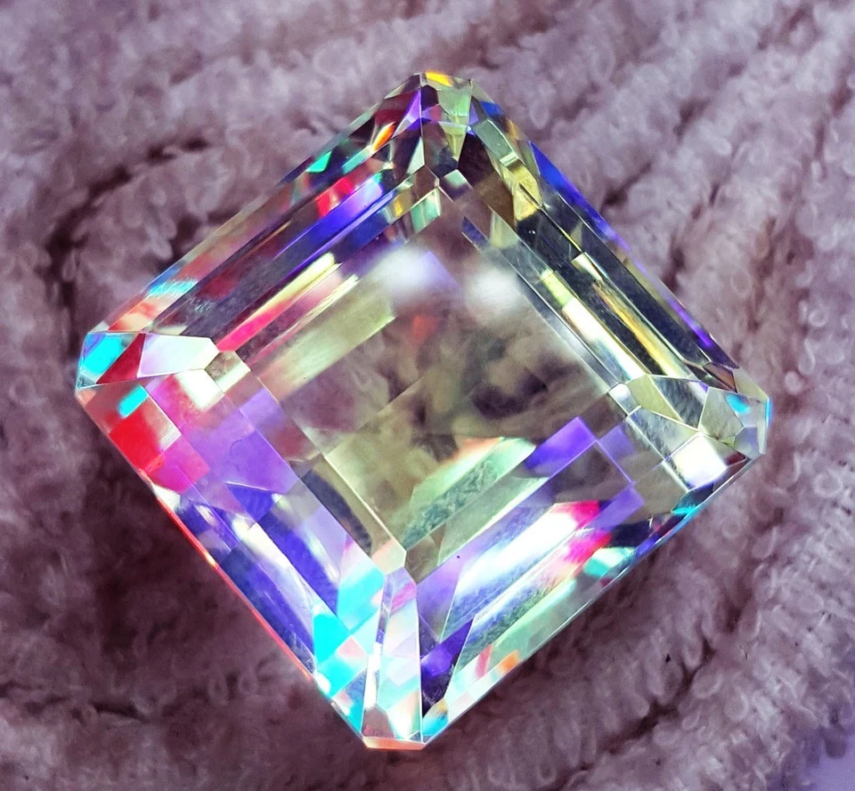 Mystic Quartz Rainbow Color 80 to 85 Ct Square Shape Loose Gemstone Certified - Image 3 of 4