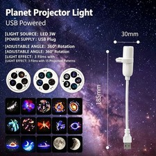 Projecteur veilleuse holographique HD Smart Dynamic 5D, projecteur plug and play ~