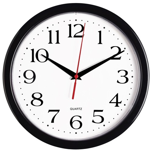 Bernhard Products Orologio da Parete Nero Silenzioso Antiticchettio 10 Pollici Qualità Quarzo... - Foto 1 di 6