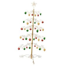 7 Ft Wrought Iron Christmas Tree Metal Ornament Display Stand Holder Gold