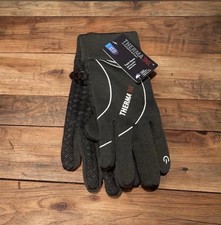 Thermaxxx Touch Gloves Featuring Textured Non-slip Palm Grips Black For Sports