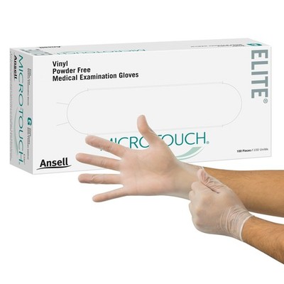 Micro-Touch  Elite  Stretch Vinyl Exam Glove, Large, Ivory