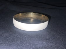 Vintage White Enamel Gold Tone Bangle Bracelet