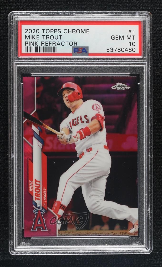 2020 Topps Chrome Pink Refractor Mike Trout #1 PSA 10 GEM MT 7fj