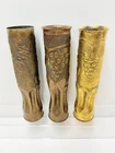 LOT OF 3: EARLY 1900’s ATQ EMBOSSED DECO AMMO SHELLS (ARGONNE 1918)