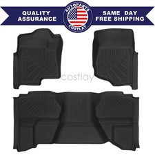 For 2007-2013 Chevy Silverado Gmc Sierra Extended Cab Tpe 2 Row Floor Mats Liner