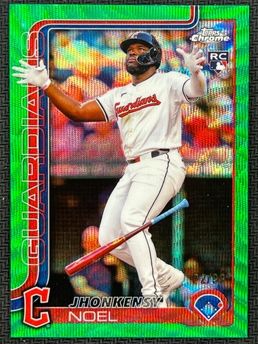 2025 Topps Chrome Green Wave #291 Jhonkensy Noel RC Rookie Guardians 72/99