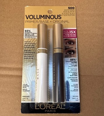 L'Oreal Paris Voluminous Lash Primer & Mascara Blackest Black Full Size