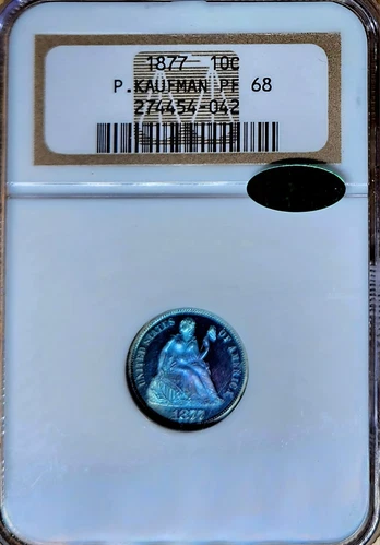 1877 10c*Sole Finest Known*NGC PR68*CAC*,Seated Liberty Proof.NGC & CAC POP 1/0!