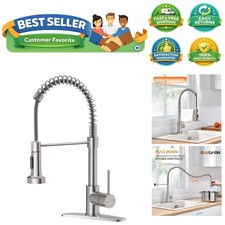 Kitchen Faucet with Pull Down Sprayer Brushed Nickel Stainless Steel 1 Handle...