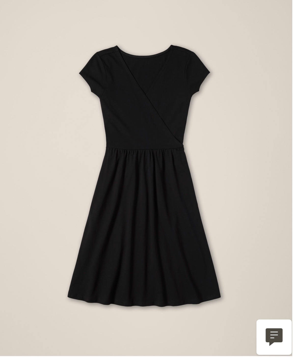 New Pact Organic Cotton Floral Fit & Flare Crossover Dress Triple Black Size L