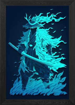 Spectral Samurai Warrior Framed Wall Art Poster Canvas Print Picture