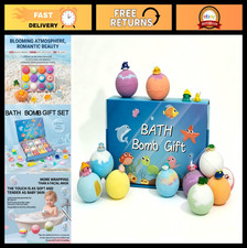Kids Bath Bombs with Toys - Fun Scented Fizzies Gift Set for Toddlers, 12PC Sea