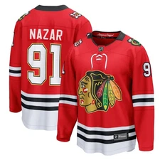 NWT Frank #91 Nazar Chicago Centennial Red MEN Stitched Jersey