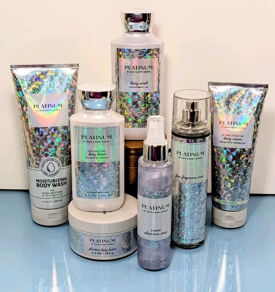 Juego de 7 piezas PLATINUM Bath & Body Works Fragancia Vapor Lavado Crema Mantequilla Brillo  Foto 2 de 4