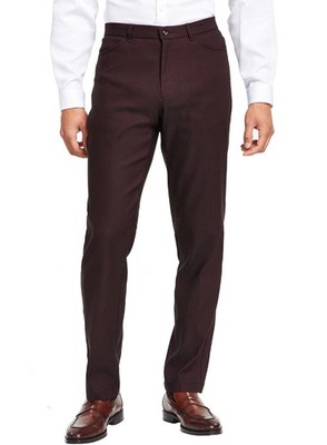 Tommy Hilfiger Mens Modern Fit Four-Pocket Twill Pants 38W x 30L Burgundy - NWT