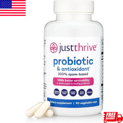 New Just Thrive Probiotic Antioxidant & Spore Gut Immune Support 90 Ct Free Ship