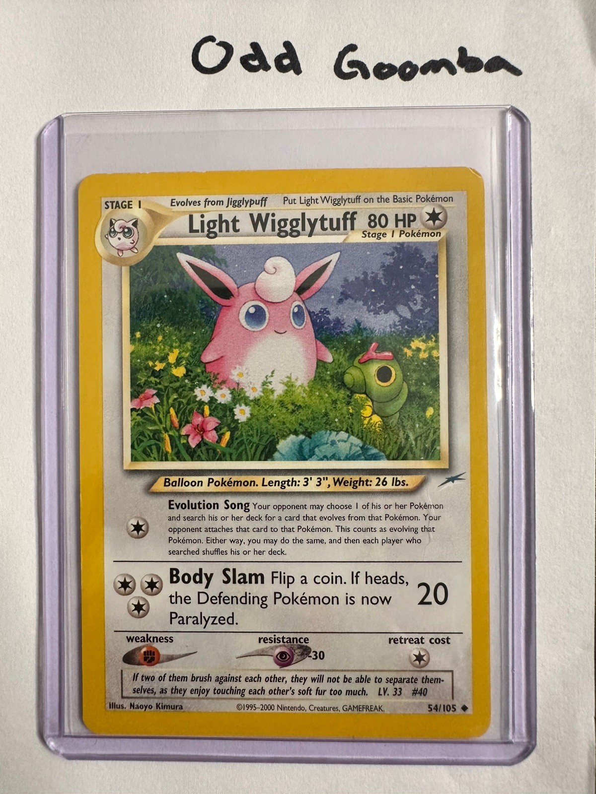 Light Wigglytuff | 54/105 | Uncommon 1st Edition 