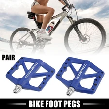 1 Pair Nylon MTB Bike Rear Foot Peg Pedal Blue Fit 9/16 Inch Axle BMX MTB Bike