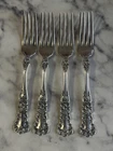 4 Gorham Buttercup Sterling Silver Dinner Forks Vintage Floral Flatware Set