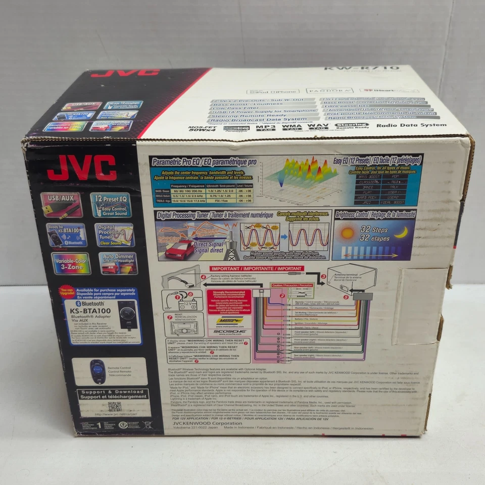 JVC Double Din Car Stereo USB CD iPod Connect Aux Input AM FM Radio New in Box - Image 4 of 4