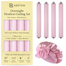 Heatless Curls Overnight, Velvet Heatless Hair Curler Set with Hook Closure - 4