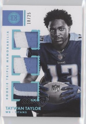 2017 Encased Rookie Triple Memorabilia Sapphire 18/25 Taywan Taylor #22 RC 1u0