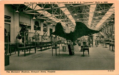 Mariners' Museum, Newport News, Virginia, Eagle Figurehead, U.S.S. ''L Postcard