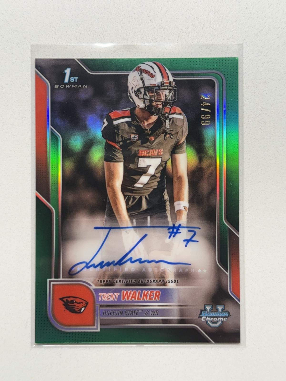 2025 Bowman University Chrome - Trent Walker Green Auto /99 #BCA-TW