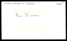 George Kiddo Davis Giants Phillies Baseball Signed Index Card Auto *CA817