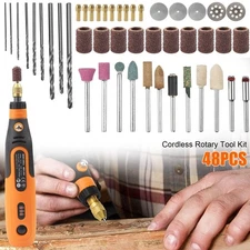 48pcs 3.6V Mini Cordless Rotary Tool Kit 3 Variable Speeds w/46pcs Accessories