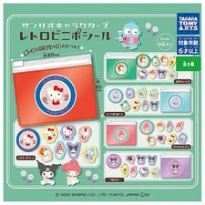 Sanrio Characters Retro Sticker With Pouch Takara Tomy 2-Inch Collectible Toy