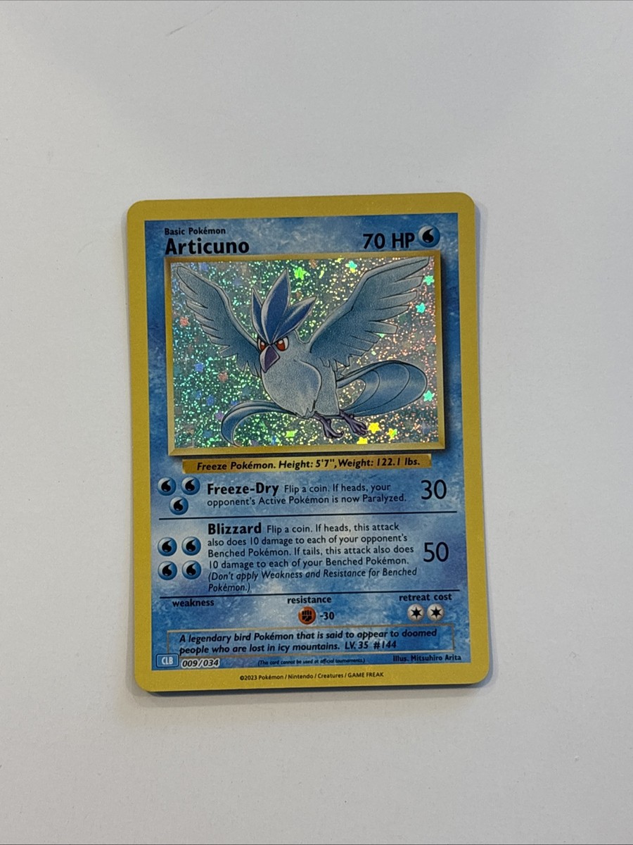 articuno pokemon card 009/034 CLB Classic Collection Holo Pokémon Variant NM E* This attack does 120 damage to 1 of your opponents Pokémon Galarian Articuno V 181/172 Brilliant