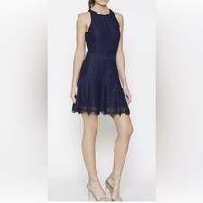 Joie Navy Blue Lace Fit And Flare Sleeveless Dress size 0