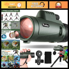 High-Power 40X60 Monocular Telescope - BAK4 Prism, Phone Adapter, Tripod Strap