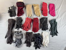 Lot of 16 pairs Women  s Gloves Leather Faux Fur Knit Winter Mixed Styles Colors
