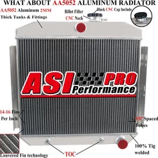 4Row Radiator For 1955-1957, 56 Chevrolet Bel Air/One-Fifty/Two-Ten Series L6