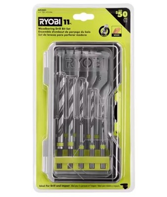 RYOBI #AR2041 Woodboring Drill Bit Set 11PC NEW  1/4  Hex Shank FREE USA S&H