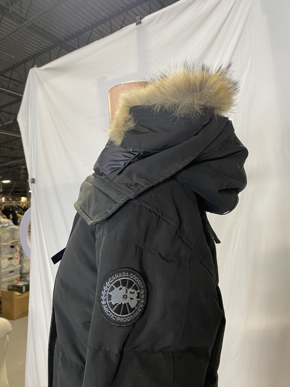 Canada Goose Womens Shelburne Parka Coat With Coyote Fur Size S Black Preowned thumbnail 10