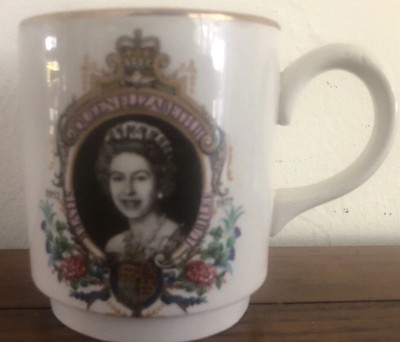 Vintage P&K Olympic Coffee Tea Mug Cup Queen Elizabeth Silver Jubilee Ceramic