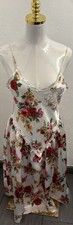 Vintage Victoria's Secret Gold Label Slip Dress Cream Floral Satin Size Medium